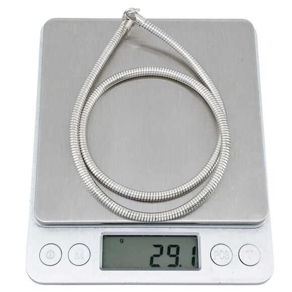 Vintage Italy Sterling Silver 925 3.9mm 29.1g Snake Chain Necklace 18" - Picture 5 of 5